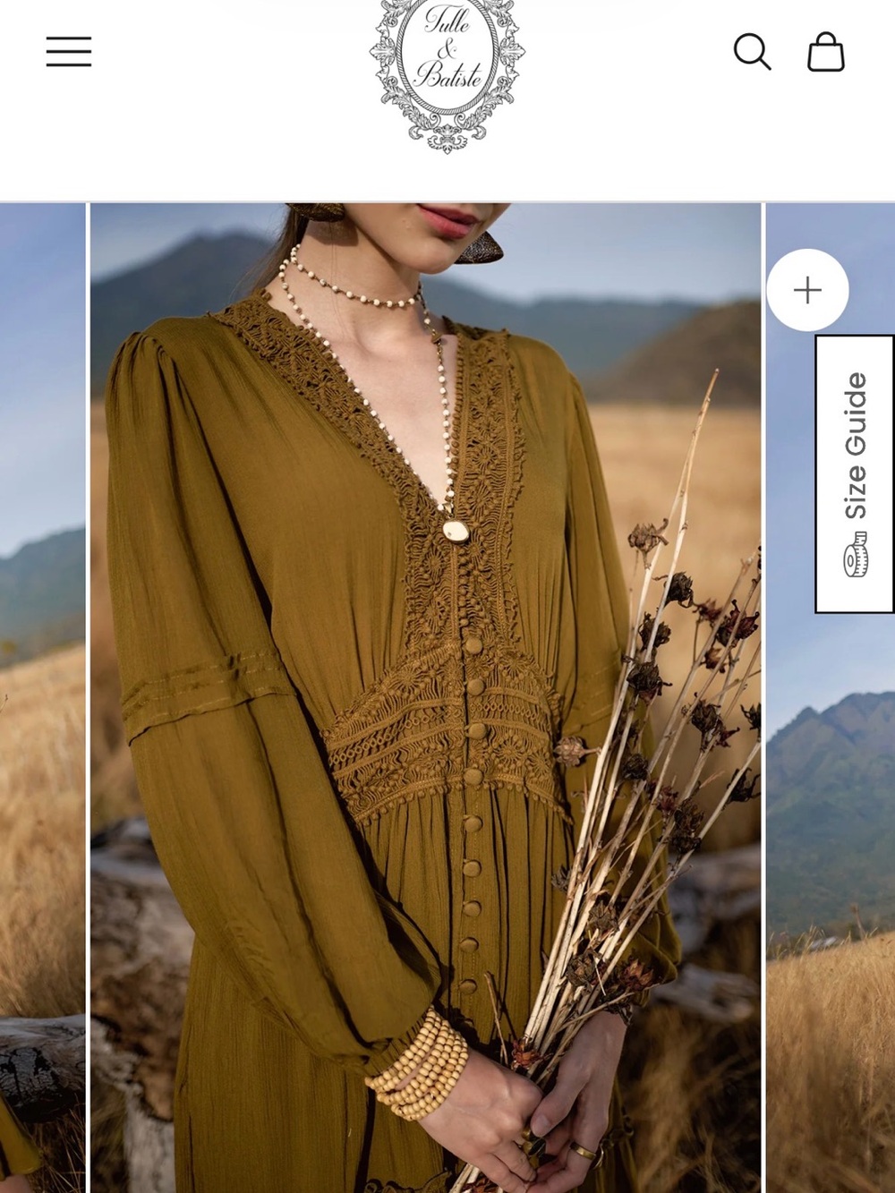 Tulle + Batiste Mirabelle dress in Moss L NWOT